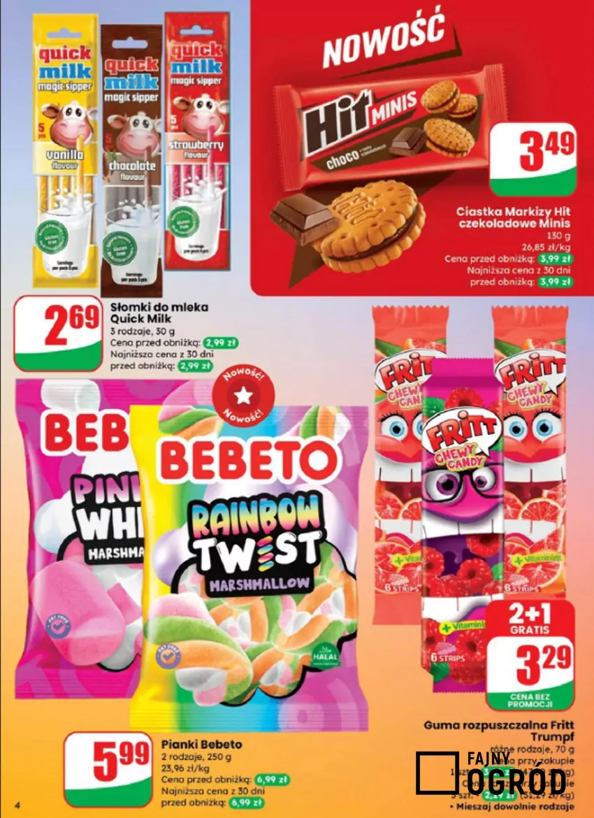 W promocji m.in. popularne ciasteczka i gumy rozpuszczalne Dino - gazetka