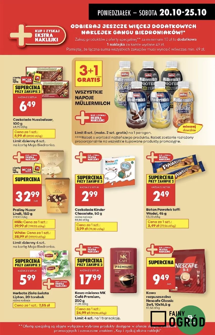 W gazetce Biedronki znajdziemy też pyszne praliny od Lindt z orzechami w dobrej cenie Promocje w Biedronce