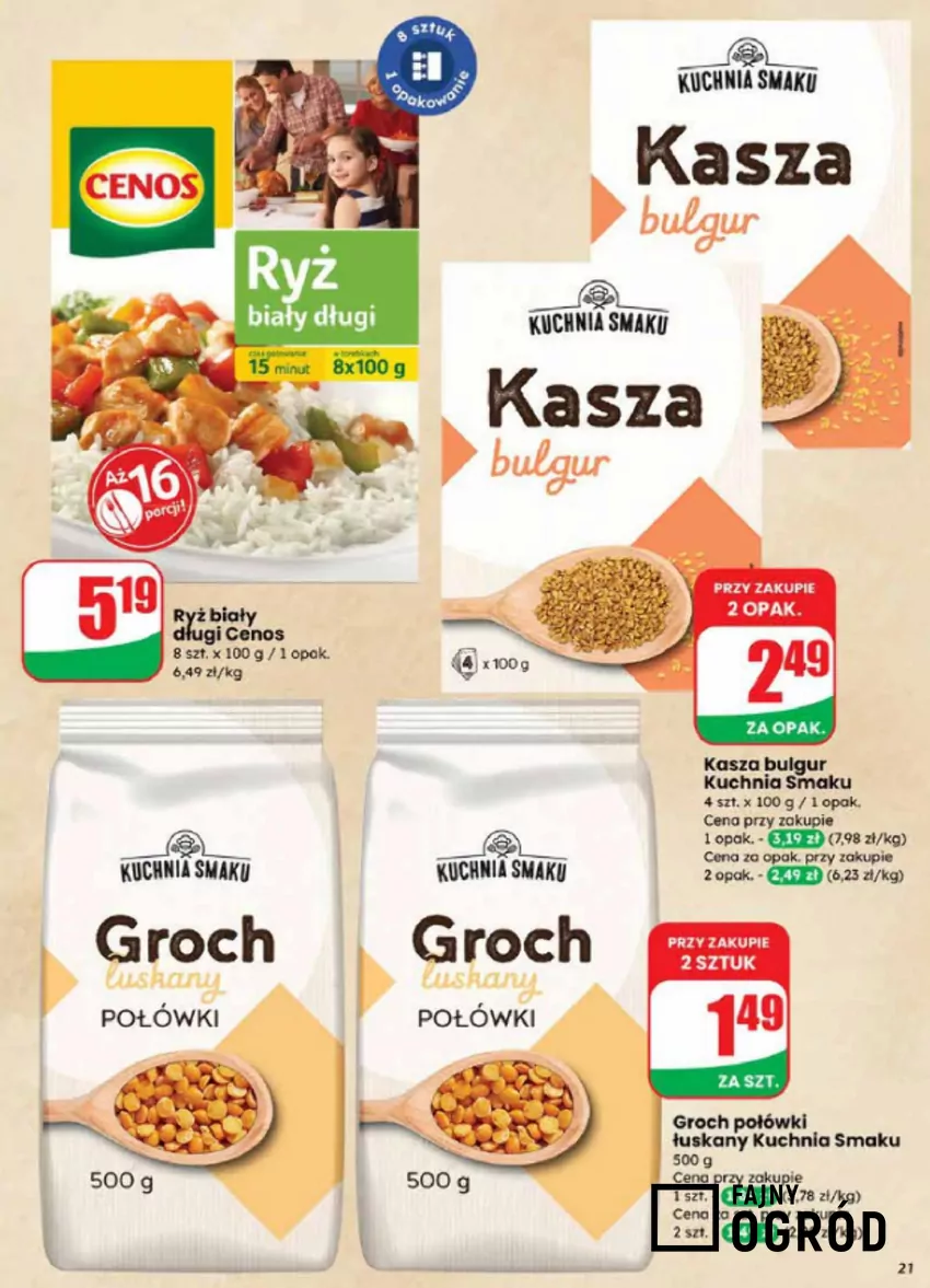 Do 28.10 w promocji m.in. kasza bulgur i groch łuskany Dino - gazetka
