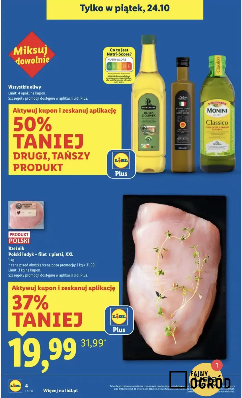 W piątek taniej kupisz także pierś z indyka Promocje w Lidlu