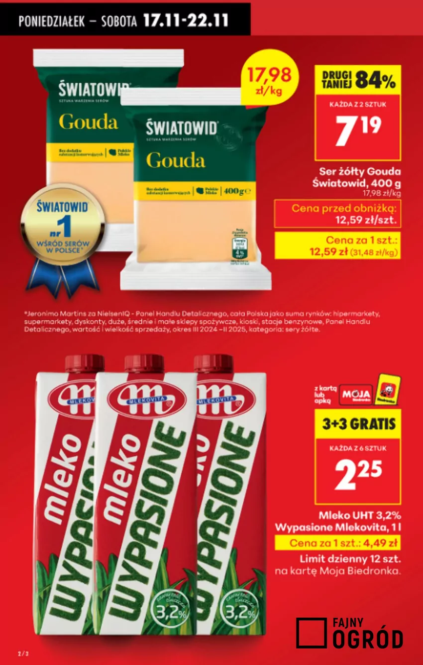 W Biedronce okazja na zakup mleka i żółtego sera w okazyjnej cenie Biedronka - gazetka