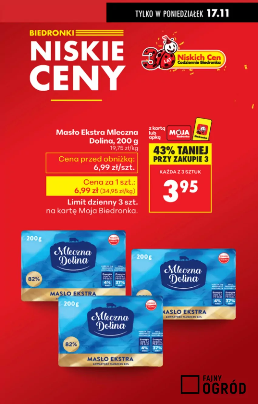 Promocja na masło - tylko 17.11 Biedronka - gazetka