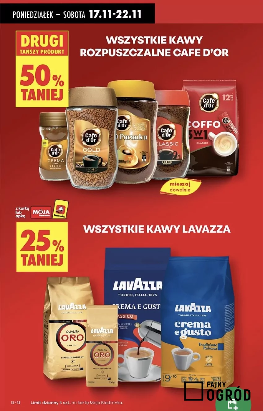 Wszystkie kawy Lavazza kupisz 25% taniej! Promocje w Biedronce