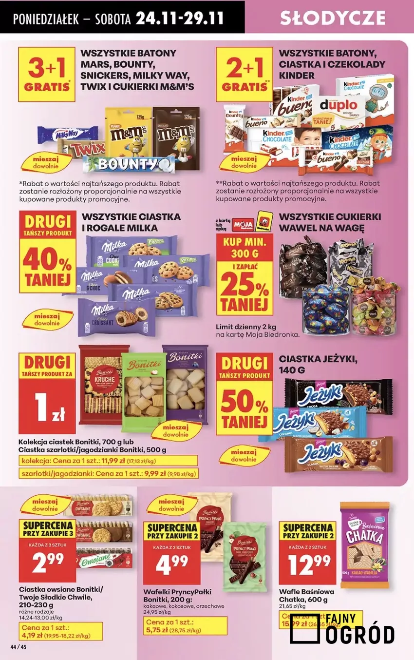 Wiele renomowanych marek słodyczy ma obecnie niższą cenę Promocje w Biedronce