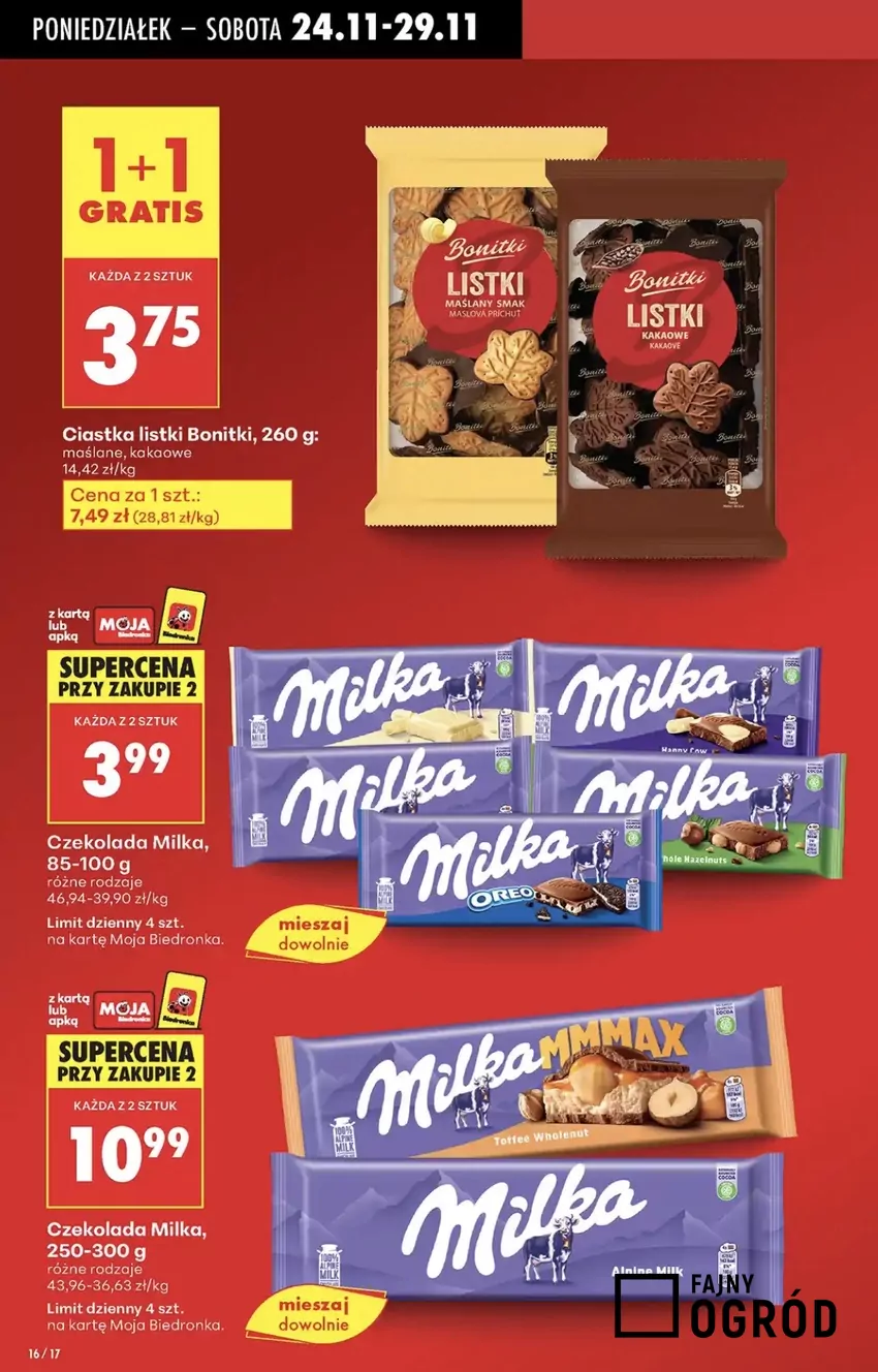 Zarówno mała jak i duża czekolada ma obecnie świetną cenę Promocje w Biedronce