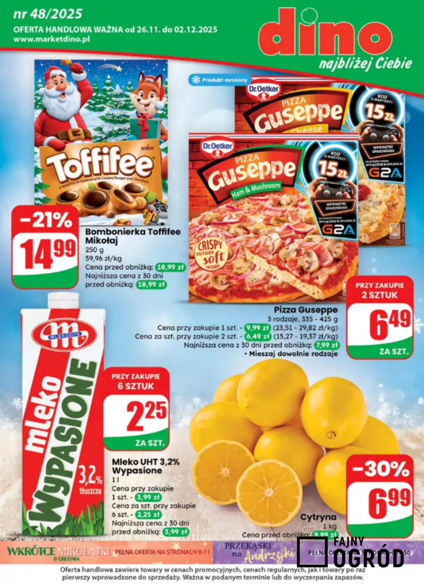 W Dino promocja m.in. mleka i słynnej bombonierki Dino - gazetka