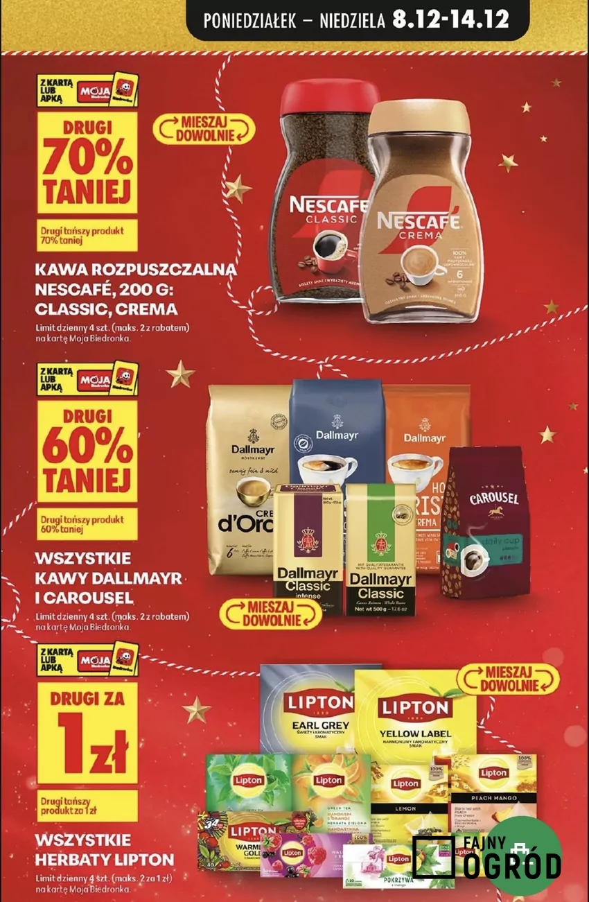 Równolegle w bardzo atrakcyjnej cenie kupisz kawę rozpuszczalną Nescafe Promocje w Biedronce