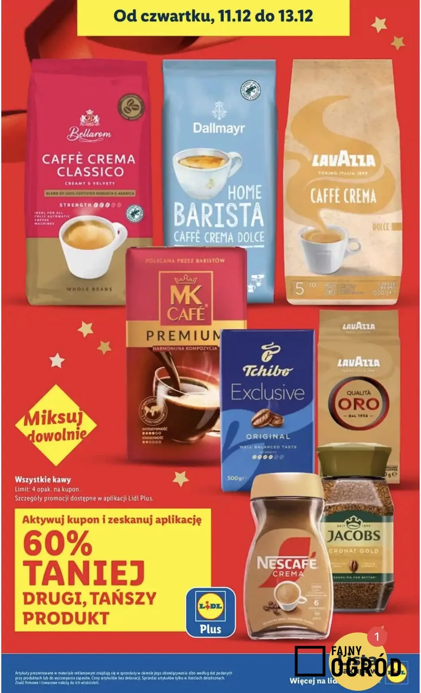 Weź maksymalnie 4 opakowania ulubionej kawy, by móc skorzystać z promocji Promocje w Lidlu
