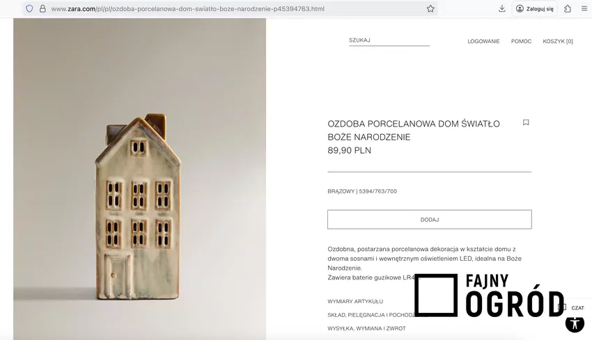 Domek ceramiczny LED z Zara Home