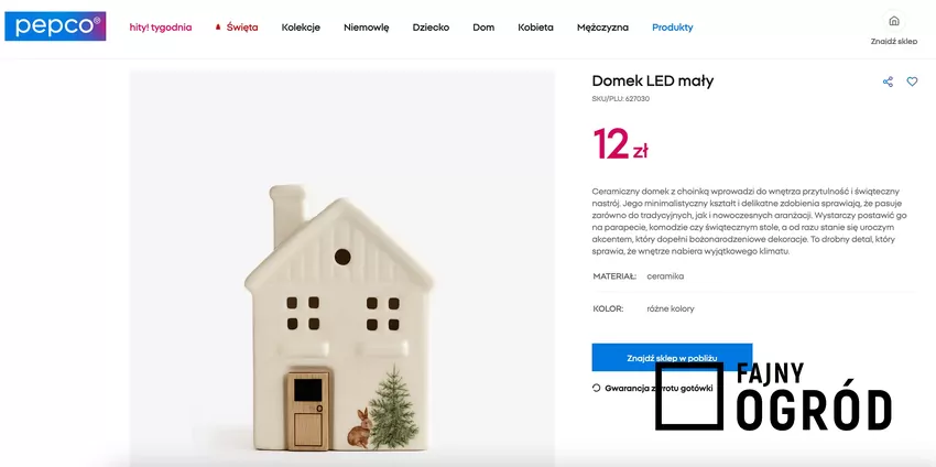 Domek ceramiczny LED z Pepco