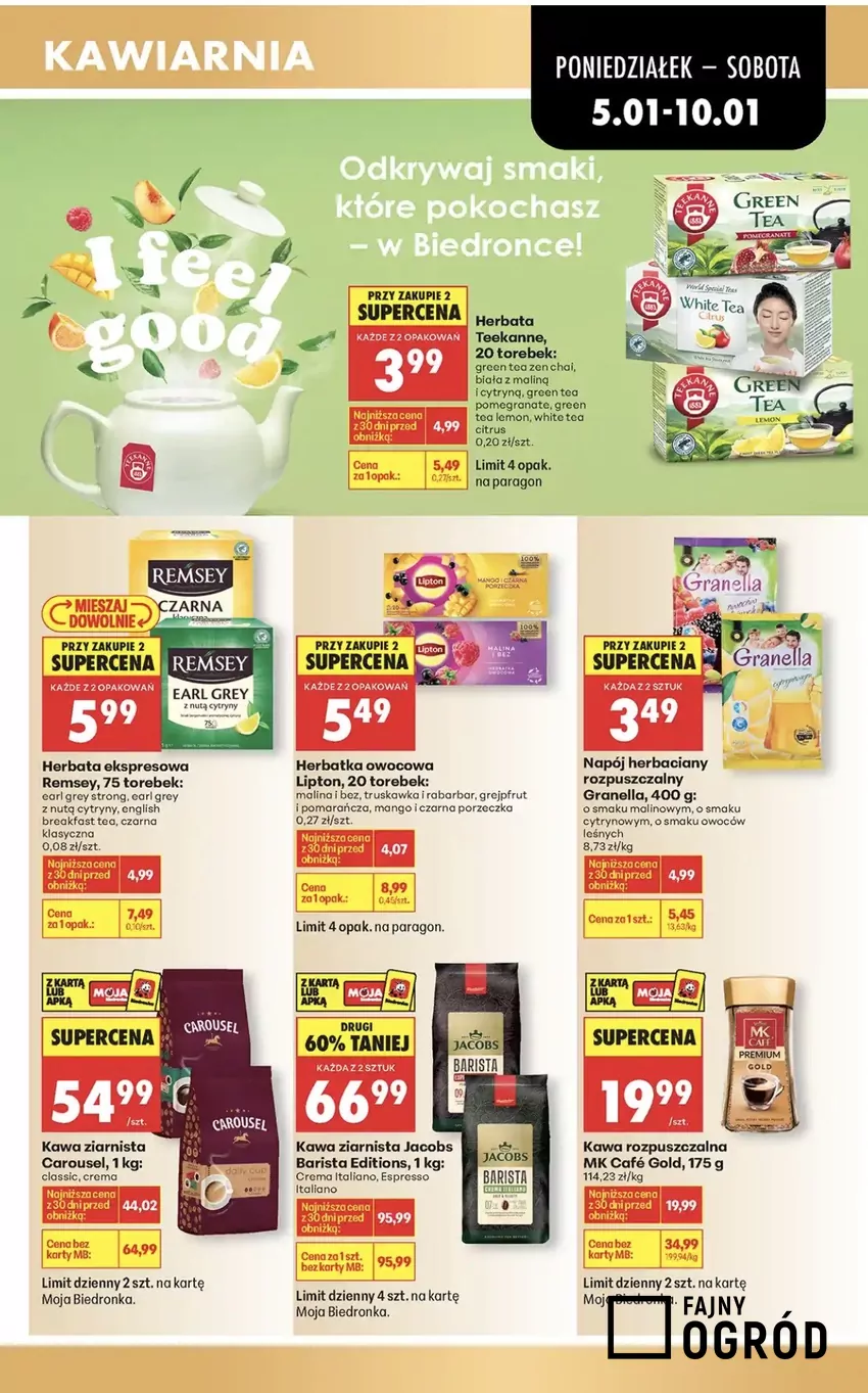 Herbaty również są objęte fajnymi promocjami, dzięki którym można oszczędzać Promocje w Biedronce