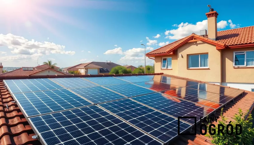 panele fotowoltaiczne na płaskim dachu