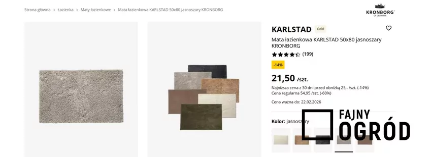 Mata łazienkowa w promocji w JYSK - tylko do 22.02 Jysk - gazetka