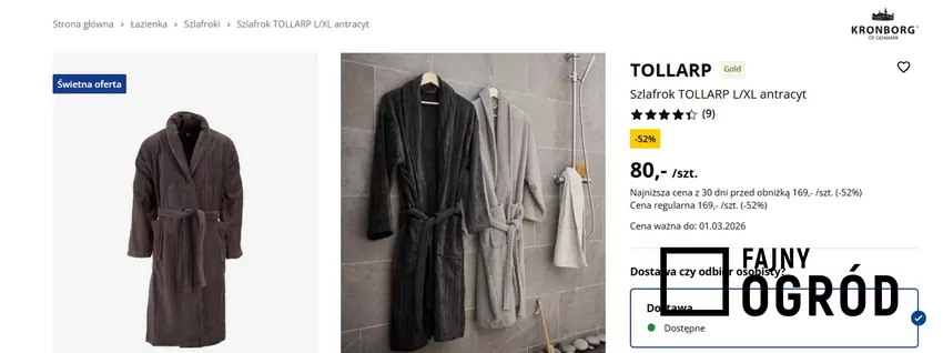 W promocji mnóstwo produktów w JYSK, m.in. wygodne szlafroki Jysk - gazetka