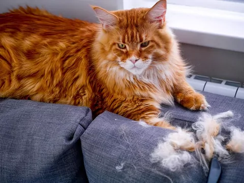 Usuwanie sierści z kanapy