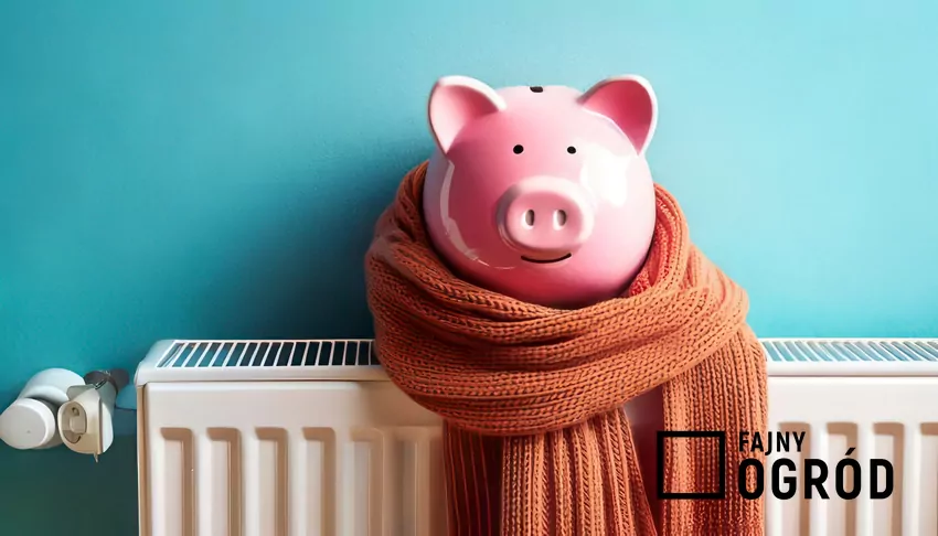 skarbonka w szalu na grzejniku