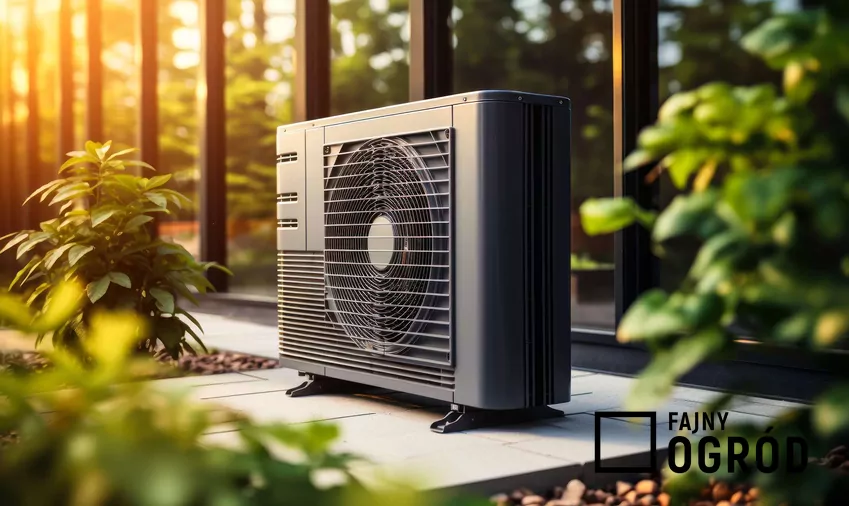 Powietrzna pompa ciepła przy budynku