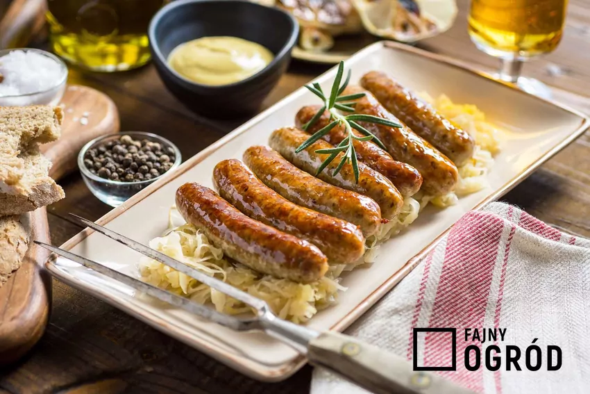 Biała kiełbasa pieczona w piekarniku na cebuli, a także pyszne przepisy pieczone w piekarniku krok po kroku