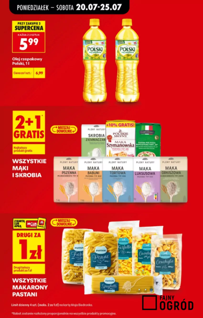 W Biedronce promocje na olej, mąkę i makaron Biedronka - gazetka