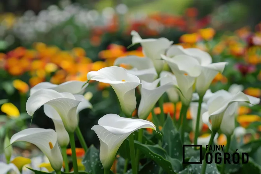 Białe kalie w doniczce