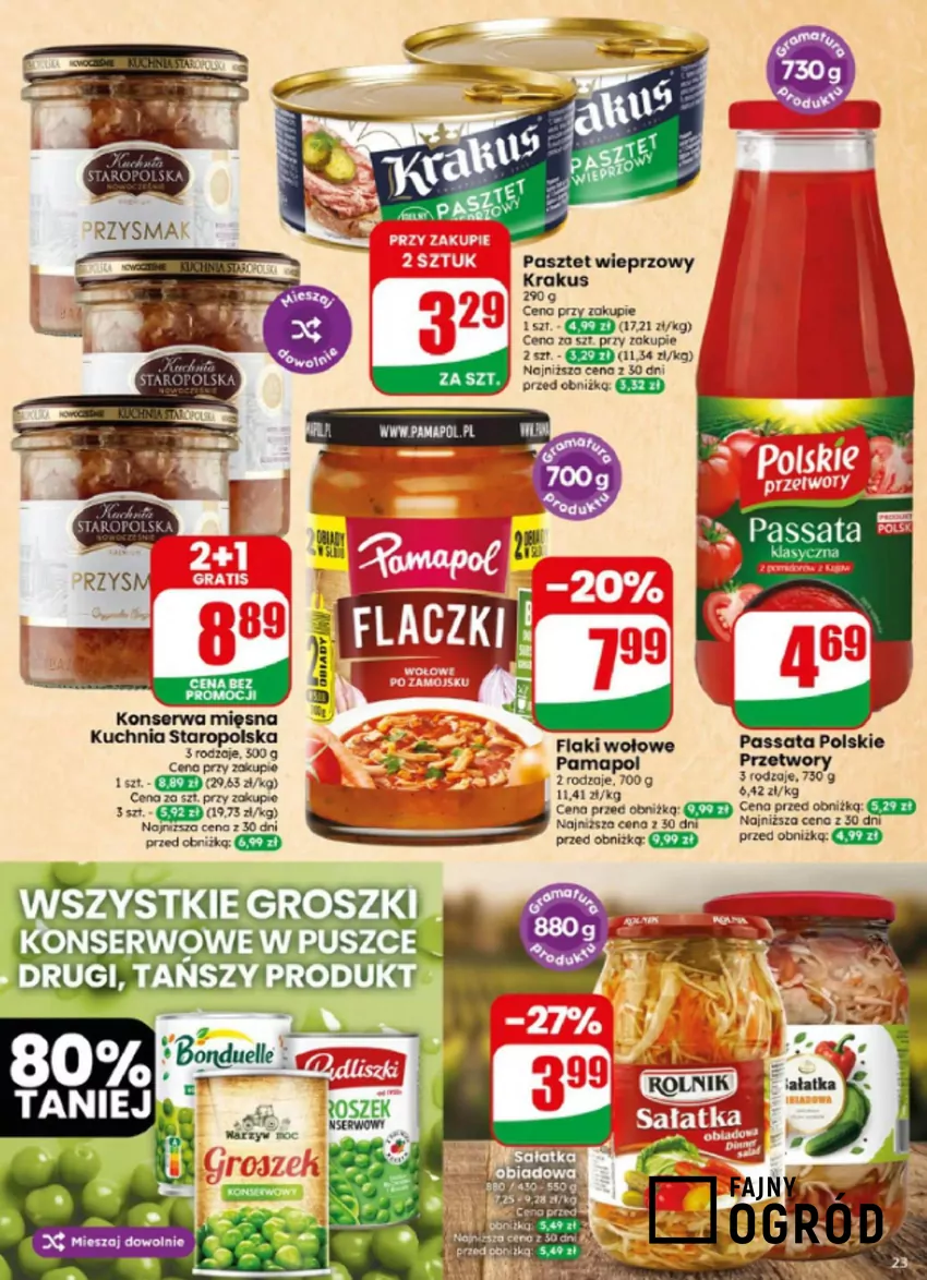 W promocji m.in. gotowa zupa i konserwa mięsna Dino - gazetka