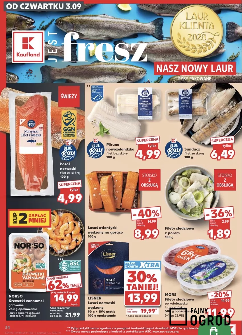 Drugie opakowanie krewetek vannamei gotowanych Norso (250 g) taniej aż o 62% Promocje w Kauflandzie