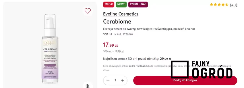 Esencja-serum do twarzy za mniej niż 18 zł Rossmann - gazetka