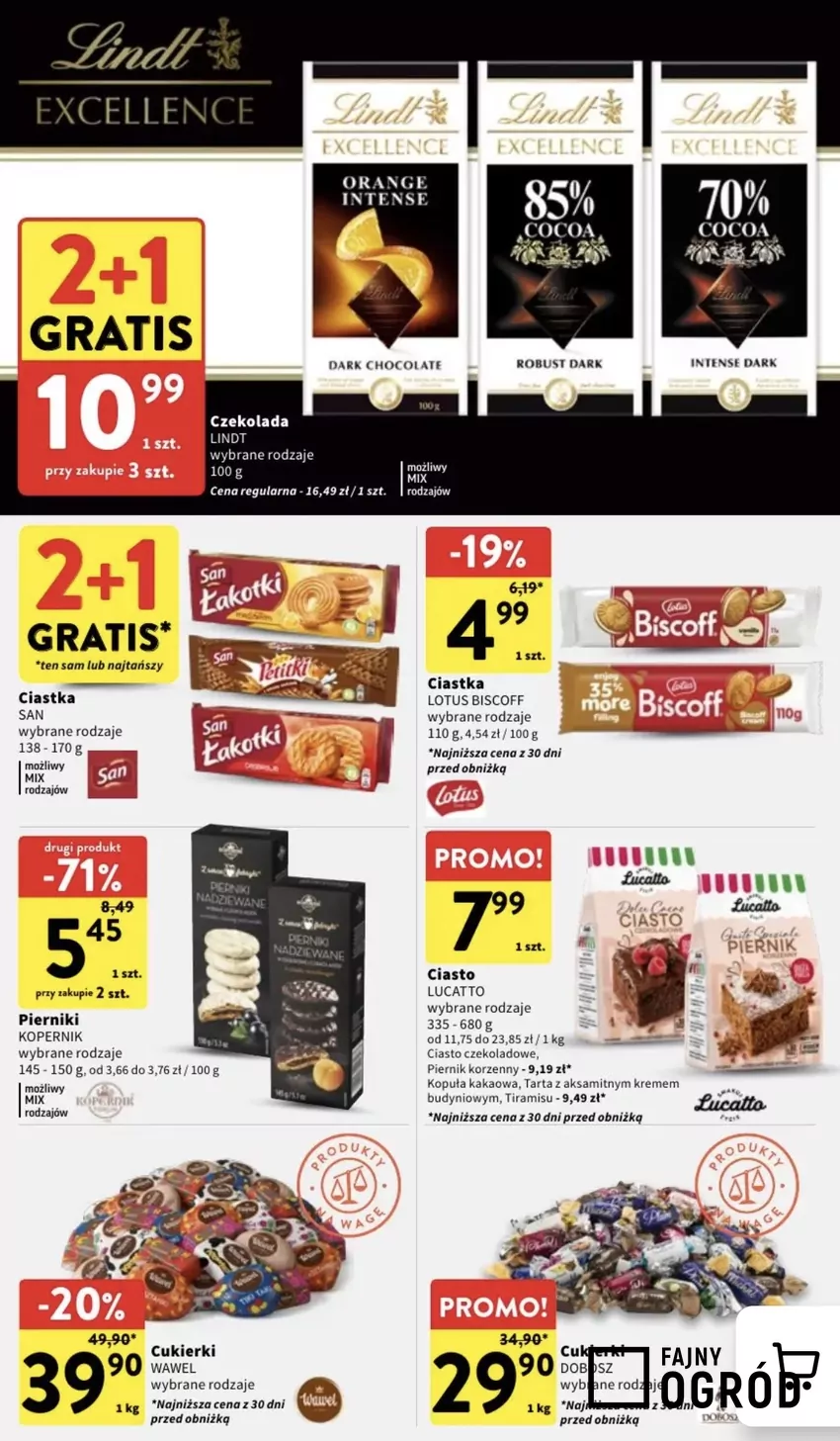 Czekolada Lindt Excellence (100 g) w promocji 2+1 gratis Promocje w Intermarche
