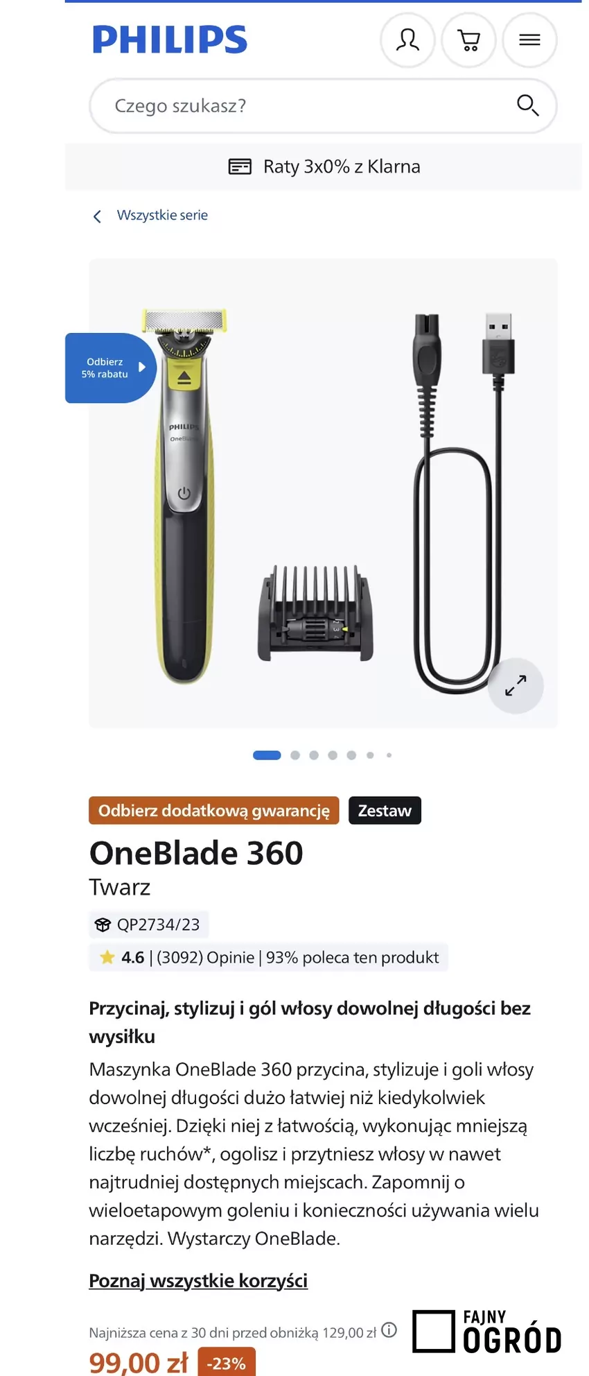 Promocja na Philips One Blade