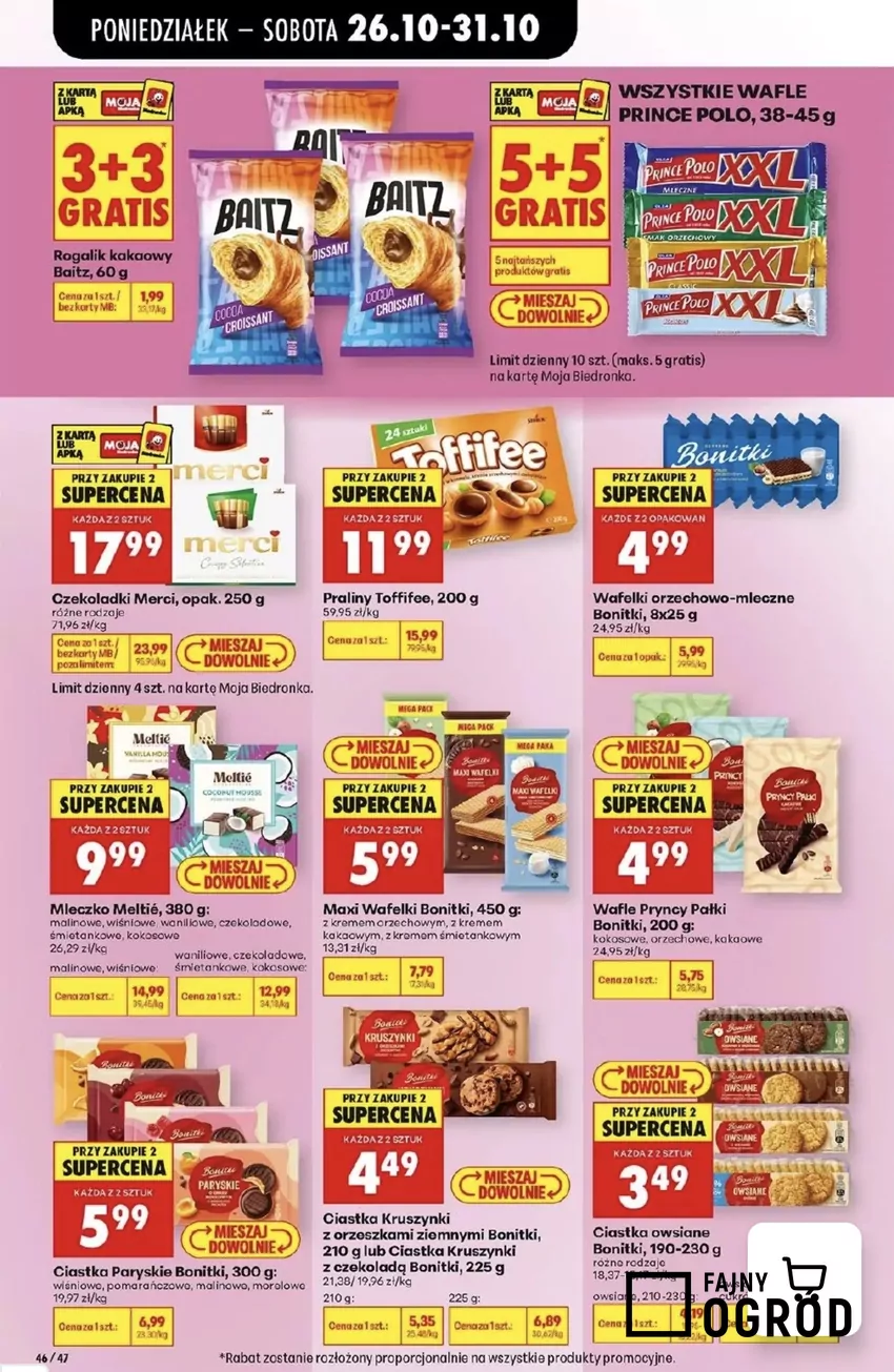 Wszystkie wafle Prince Polo (38-45 g) są objęte promocją 5+5 gratis Promocje w Biedronce