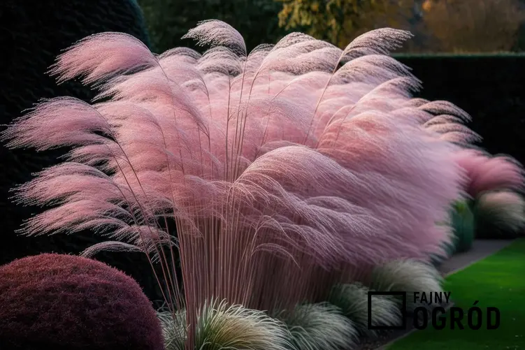 Zdjęcie przedstawia miskant chiński 'flamingo'